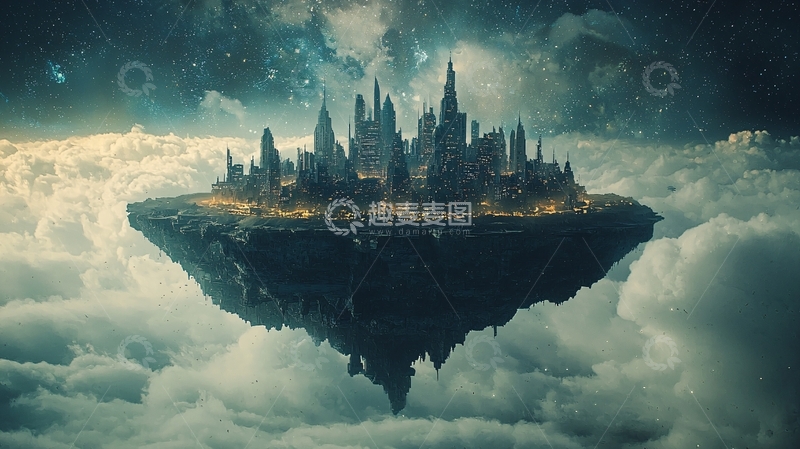 高清大图下载【趣麦麦图】漂浮城市