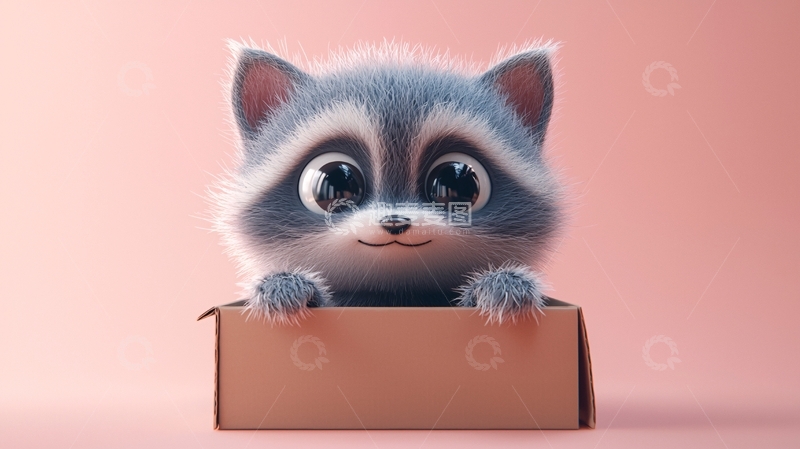 高清大图下载【趣麦麦图】卡通浣熊