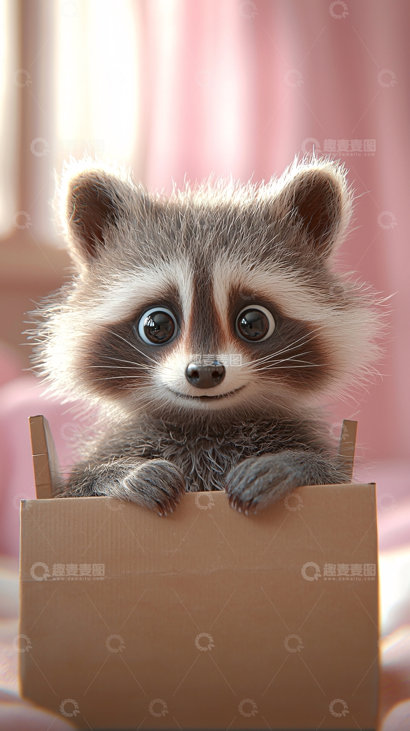 高清大图下载【趣麦麦图】卡通浣熊