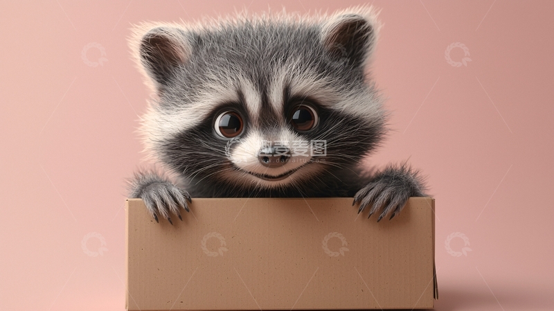 高清大图下载【趣麦麦图】卡通浣熊