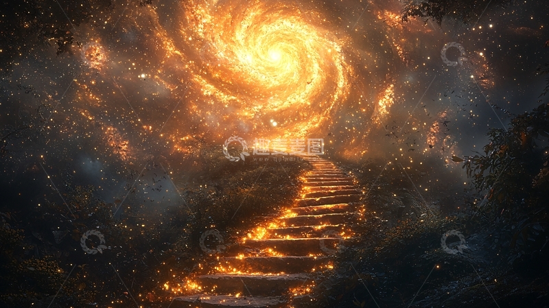 高清大图下载【趣麦麦图】通往星河的阶梯