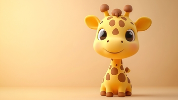 可爱卡通长颈鹿