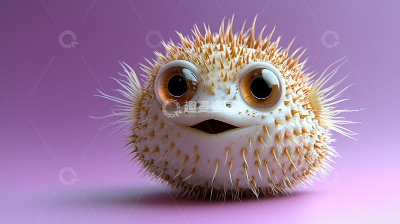 高清大图下载【趣麦麦图】可爱卡通河豚