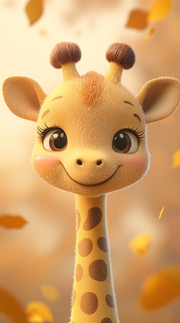 可爱卡通长颈鹿