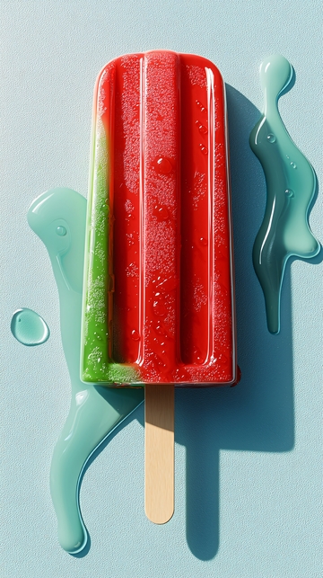 红色绿色冰棒