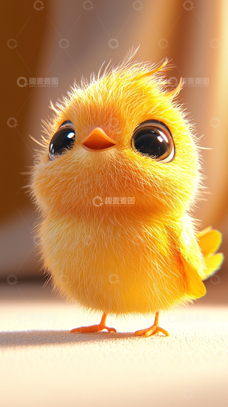 高清大图下载【趣麦麦图】毛茸茸的小黄鸡