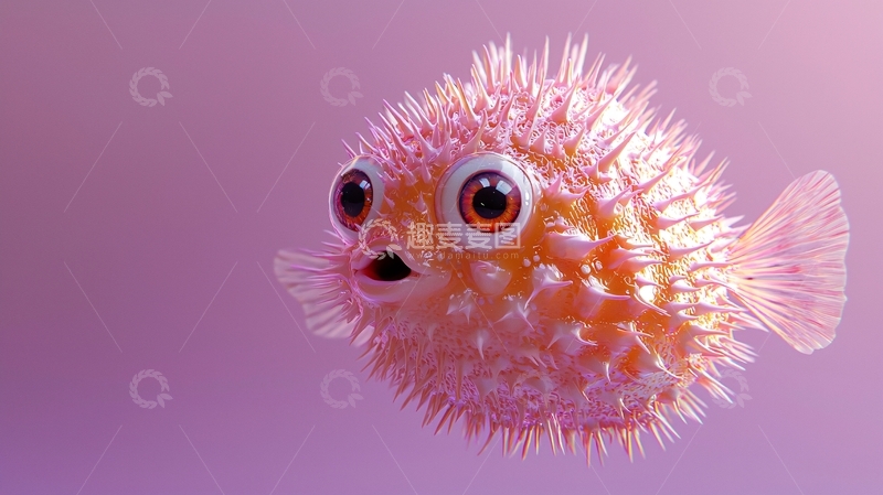 高清大图下载【趣麦麦图】可爱卡通河豚