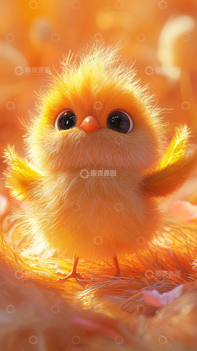 高清大图下载【趣麦麦图】可爱的小鸡