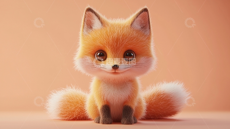 高清大图下载【趣麦麦图】萌系卡通小狐狸