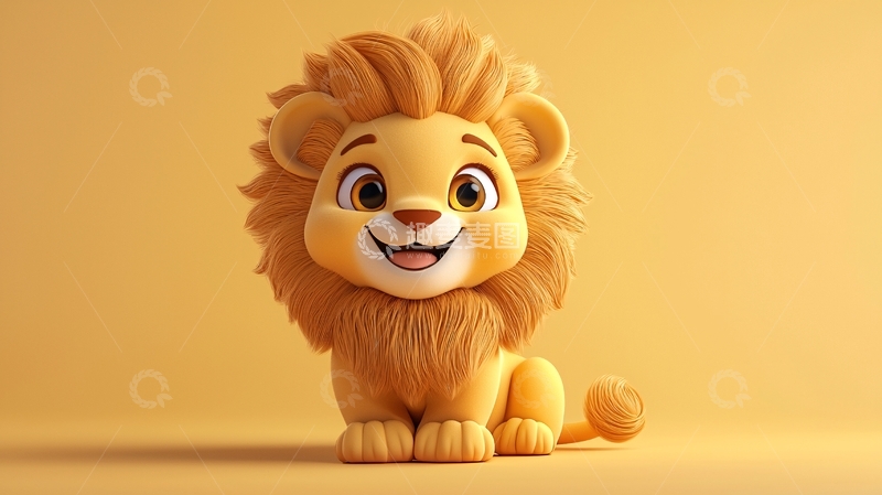 高清大图下载【趣麦麦图】卡通小狮子