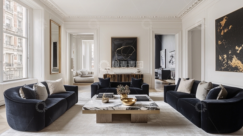 高清大图下载【趣麦麦图】现代轻奢客厅