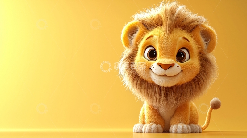 高清大图下载【趣麦麦图】卡通小狮子