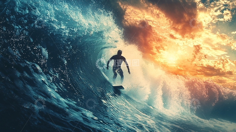高清大图下载【趣麦麦图】冲浪者乘风破浪