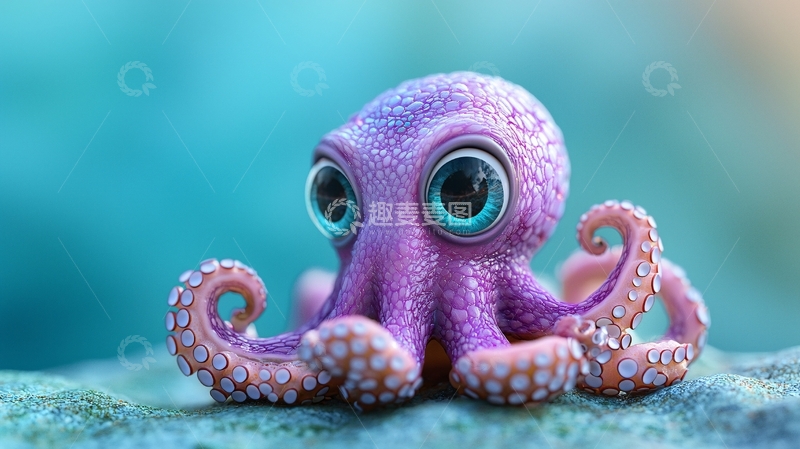 高清大图下载【趣麦麦图】萌系紫色小章鱼