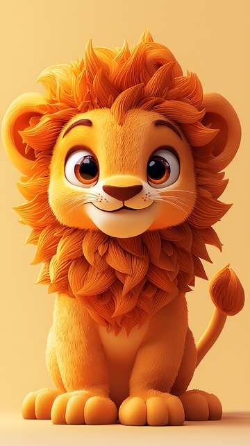 萌系卡通小狮子