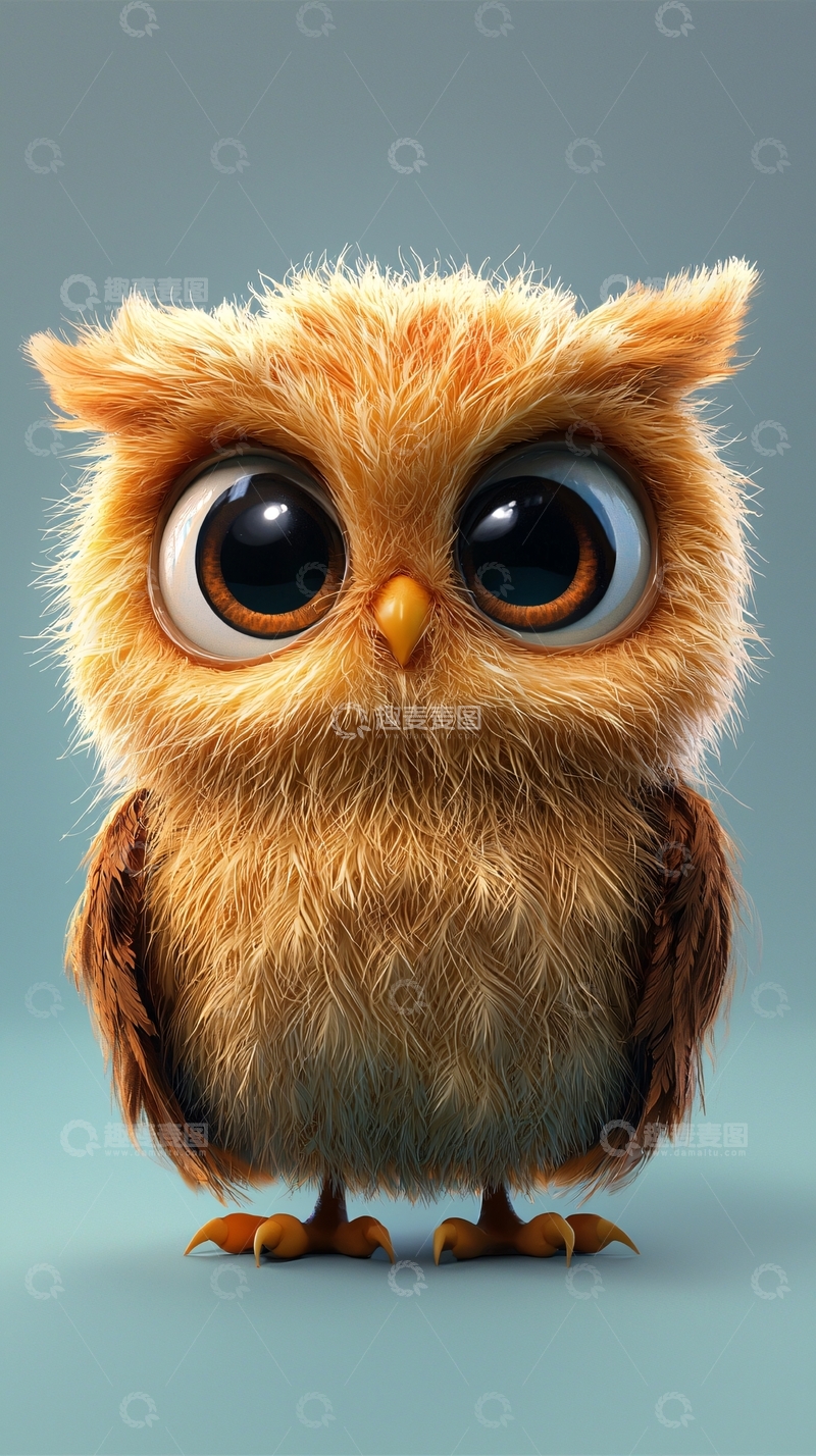 高清大图下载【趣麦麦图】萌系毛茸茸小猫头鹰