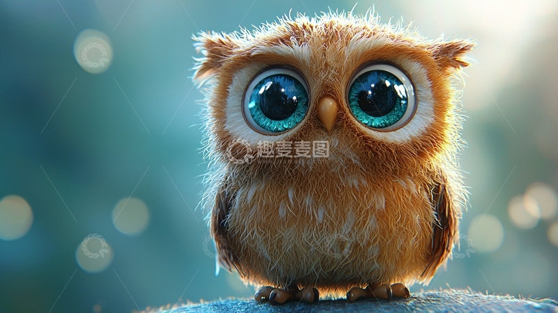 高清大图下载【趣麦麦图】-超萌大眼卡通猫头鹰