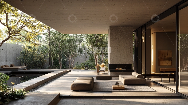 高清大图下载【趣麦麦图】现代简约庭院设计