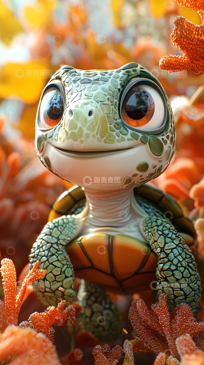 高清大图下载【趣麦麦图】可爱卡通小乌龟