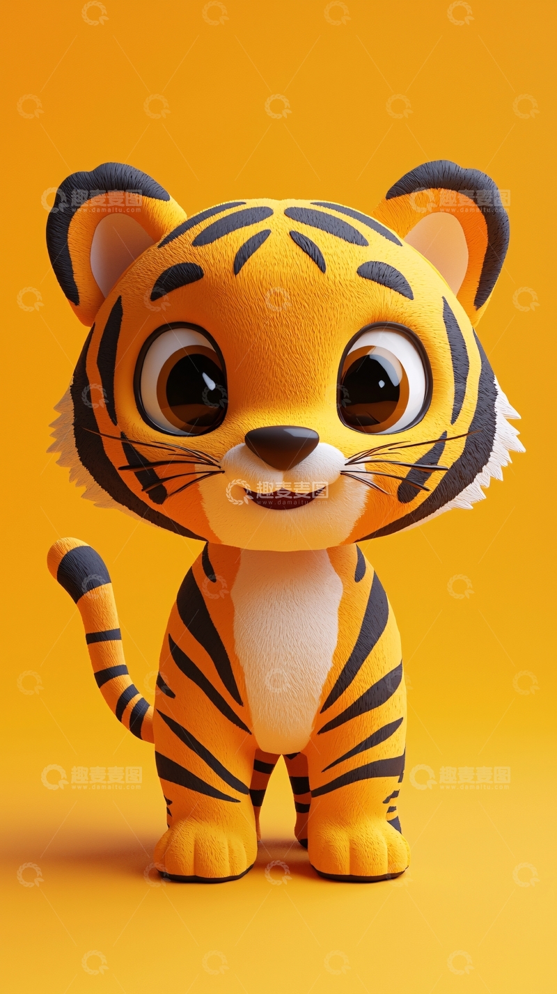 高清大图下载【趣麦麦图】卡通小老虎