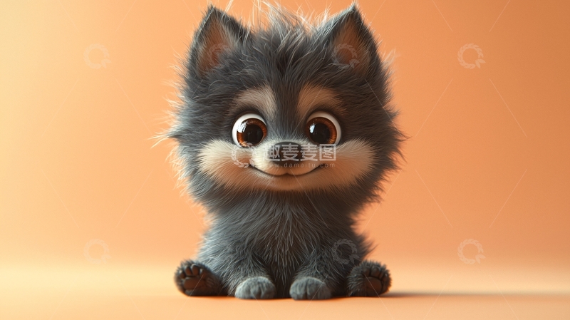 高清大图下载【趣麦麦图】卡通小狼狗