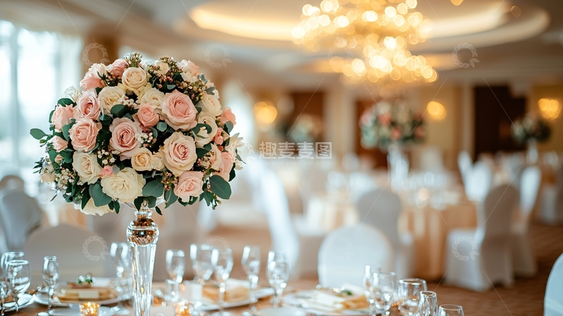 高清大图下载【趣麦麦图】奢华婚礼宴会厅鲜花