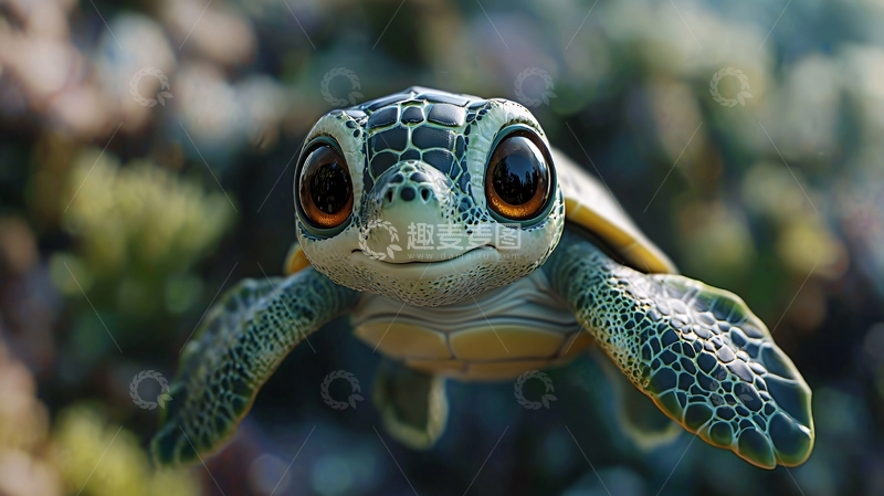 高清大图下载【趣麦麦图】超萌小海龟卡通图片