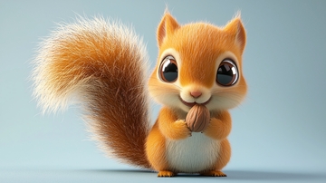 可爱卡通小松鼠