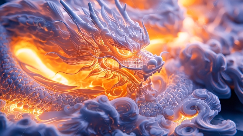 高清大图下载【趣麦麦图】火焰龙