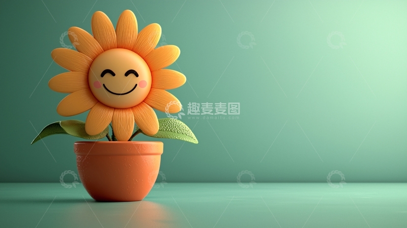 高清大图下载【趣麦麦图】卡通向日葵