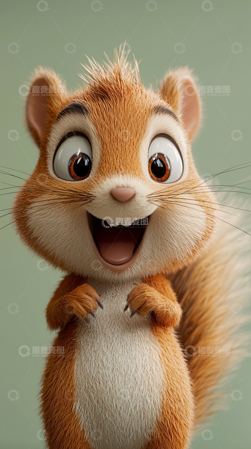 高清大图下载【趣麦麦图】可爱卡通小松鼠