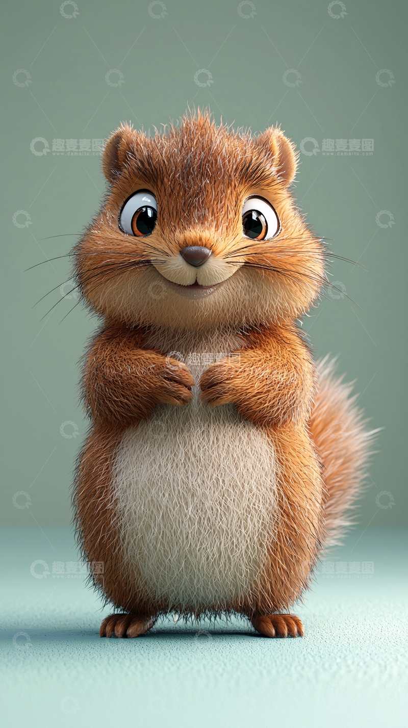 高清大图下载【趣麦麦图】可爱卡通小松鼠
