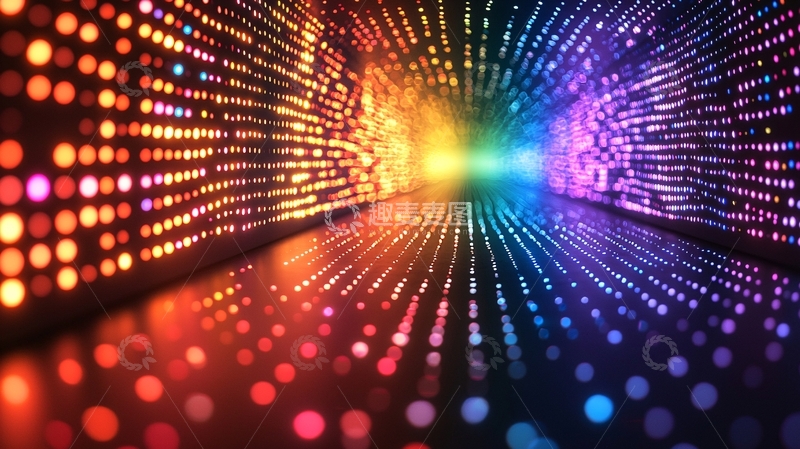 高清大图下载【趣麦麦图】绚丽多彩的光线隧道