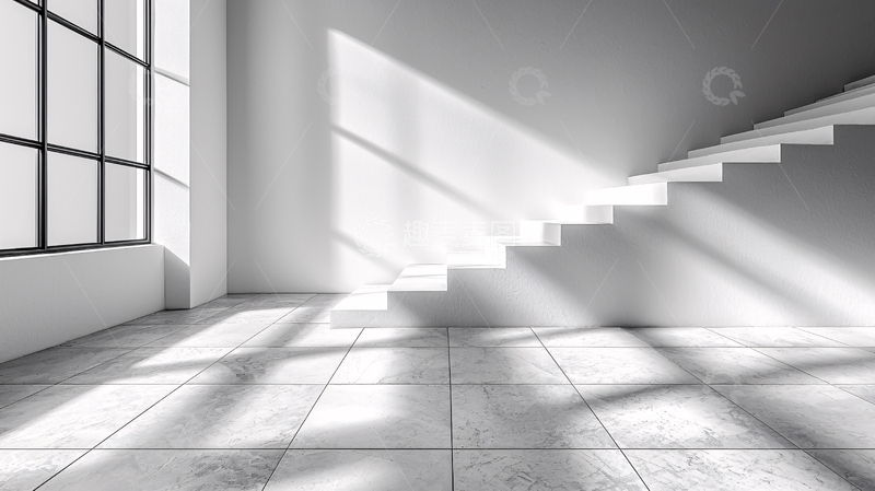 高清大图下载【趣麦麦图】极简风格室内楼梯