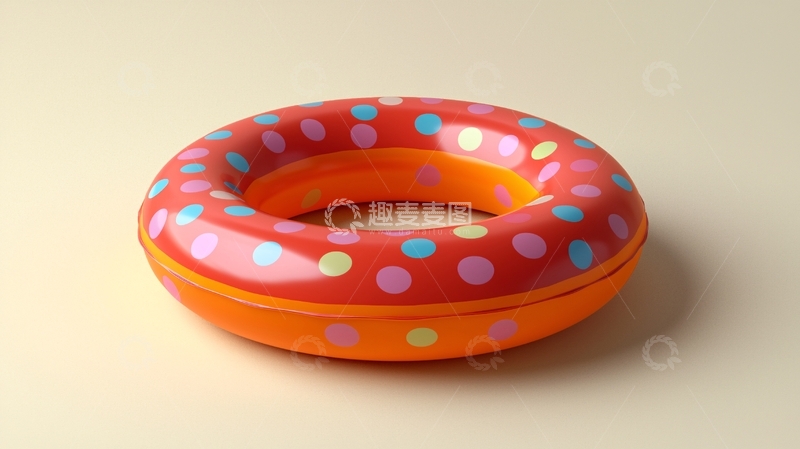 高清大图下载【趣麦麦图】彩色圆点游泳圈