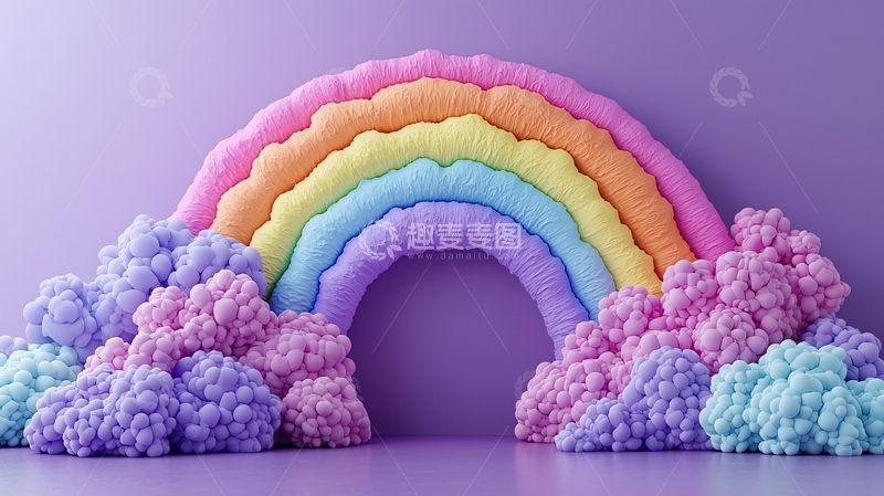 高清大图下载【趣麦麦图】彩虹棉花糖