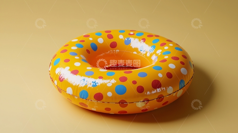 高清大图下载【趣麦麦图】彩色圆点游泳圈