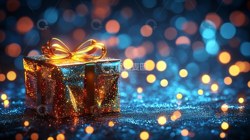 高清大图下载【趣麦麦图】金色礼盒