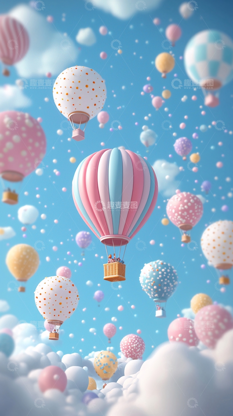高清大图下载【趣麦麦图】梦幻热气球