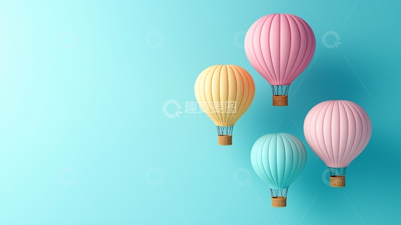 高清大图下载【趣麦麦图】彩色热气球