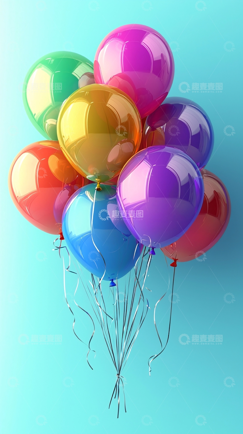 高清大图下载【趣麦麦图】彩色气球束
