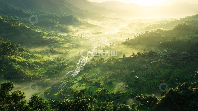 高清大图下载【趣麦麦图】山谷晨曦