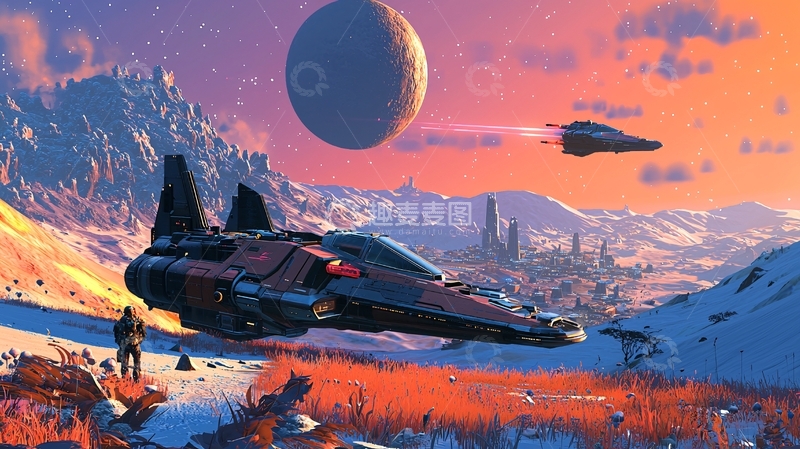 高清大图下载【趣麦麦图】太空飞船