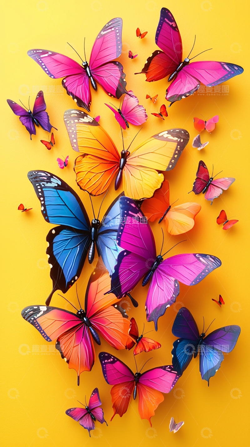 高清大图下载【趣麦麦图】彩色蝴蝶
