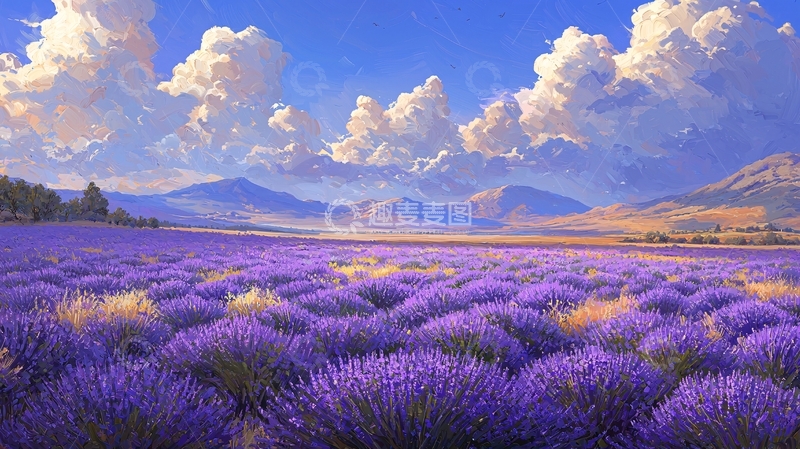 高清大图下载【趣麦麦图】薰衣草花田风景图