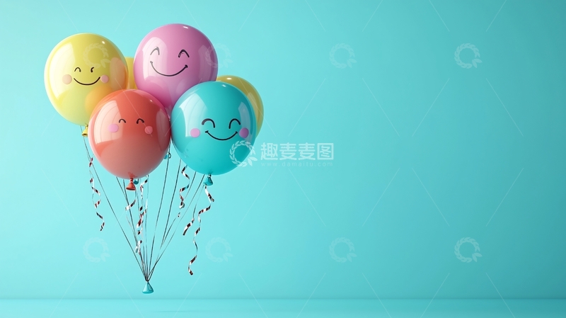 高清大图下载【趣麦麦图】彩色气球笑脸