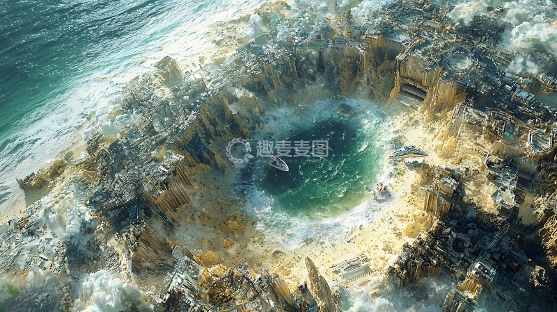 高清大图下载【趣麦麦图】海底暗礁水下洞穴