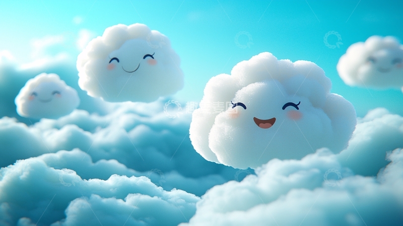 高清大图下载【趣麦麦图】可爱卡通云朵