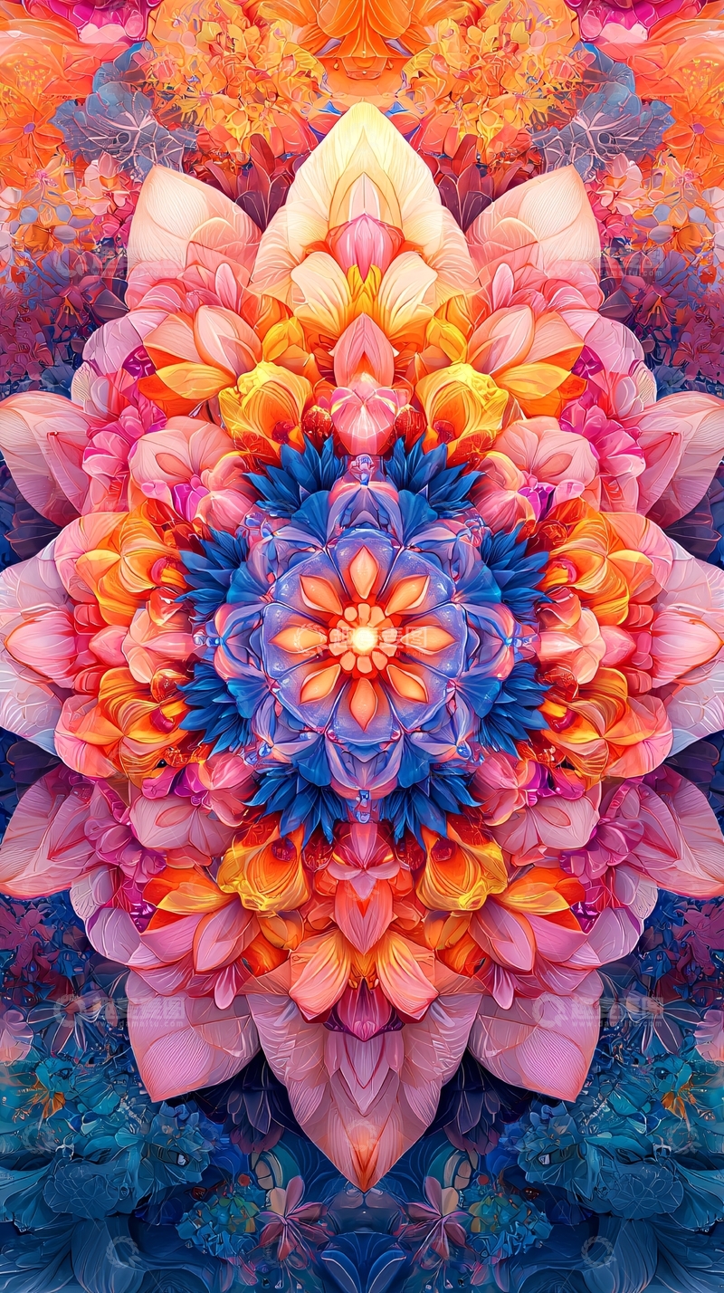 高清大图下载【趣麦麦图】绚丽多彩的曼陀罗花