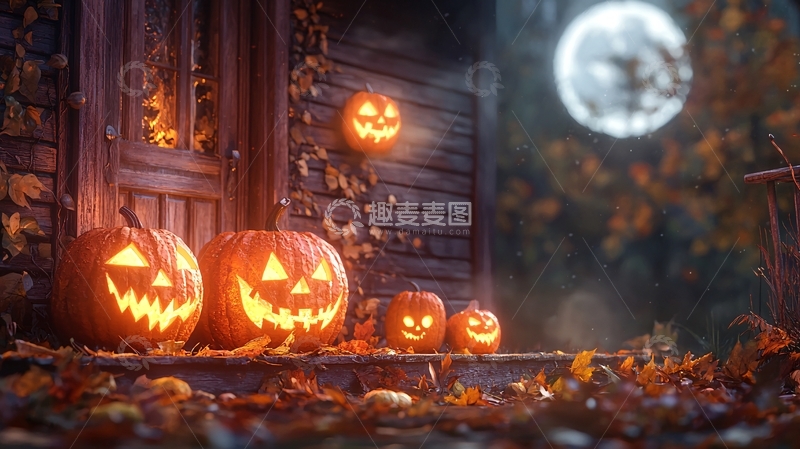 高清大图下载【趣麦麦图】万圣节南瓜灯笼